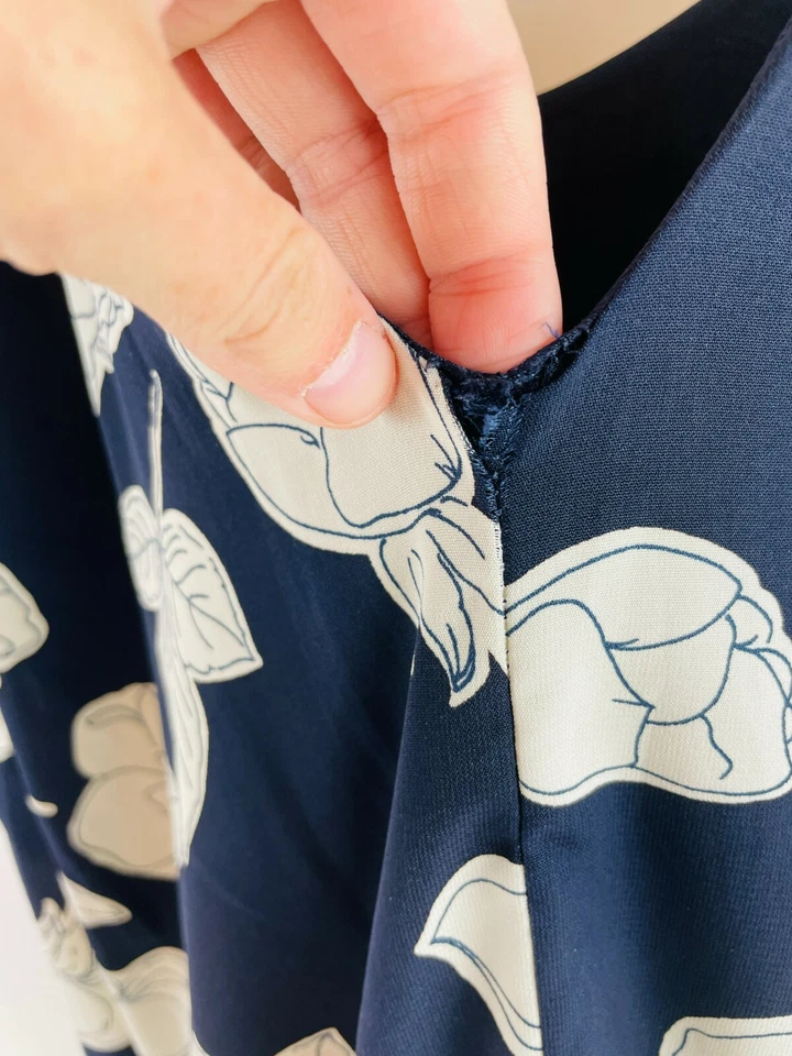 Everly Tank Dress Women's Size Large Black White Floral Sleeveless Above Knee - Image 3 of 4