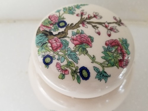 Vintage Sadler England Indian Tree Floral Ginger Tea Jar with Lid 5" Tall - Picture 3 of 7