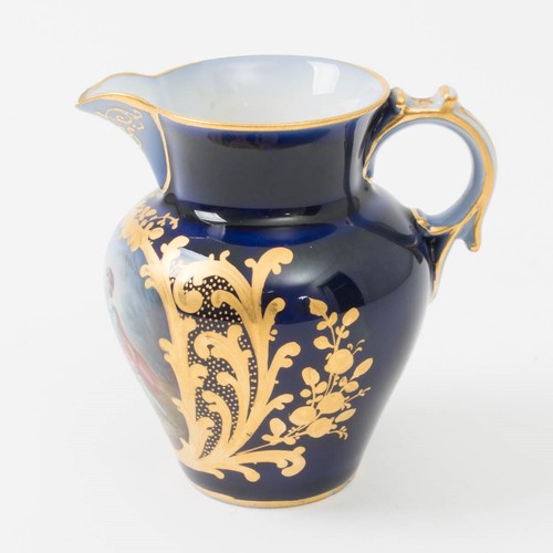 Antique 1750s Sevres Porcelain Pitcher Cobalt Hand Painted Gilt Romantic 3.75"H - Picture 2 of 8