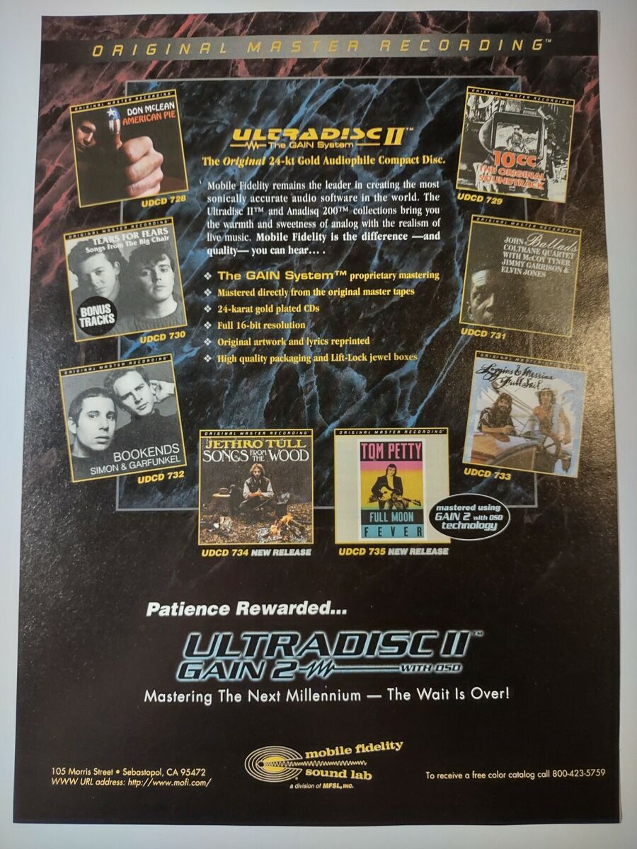 Mobile Fidelity Ultradisc II Gain 2 Original Master Recording Vintage Print Ad Mobile Fidelity Ultradisc II Gain 2 Original Master Recording Vintage Print Ad