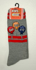 Tootsie Roll Pops Candy New Pair Gray Red Stripes Socks Fits 6-12 2018