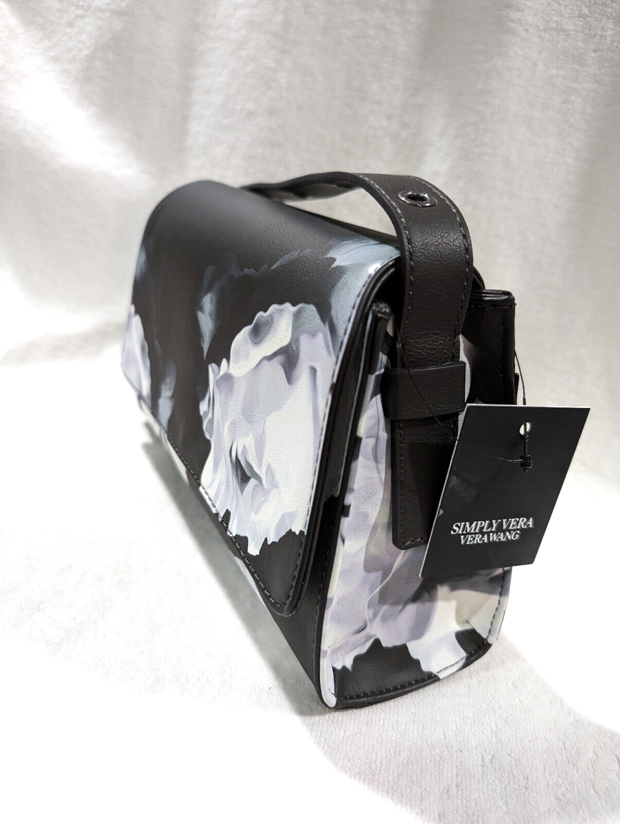 Simply Vera Vera Wang Women's Black Floral Alia Geo Flap Simply Vera Vera Wang Women's Black Floral Alia Geo Flap