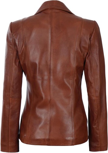 Chaqueta blazers de cuero de cordero real para mujer - Blazers informales para mujer de negocios - Imagen 47 de 49