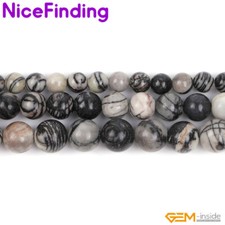 Black Rutilated Quartz AA Natural Round Gemstone Beads For Jewelry Making 15"