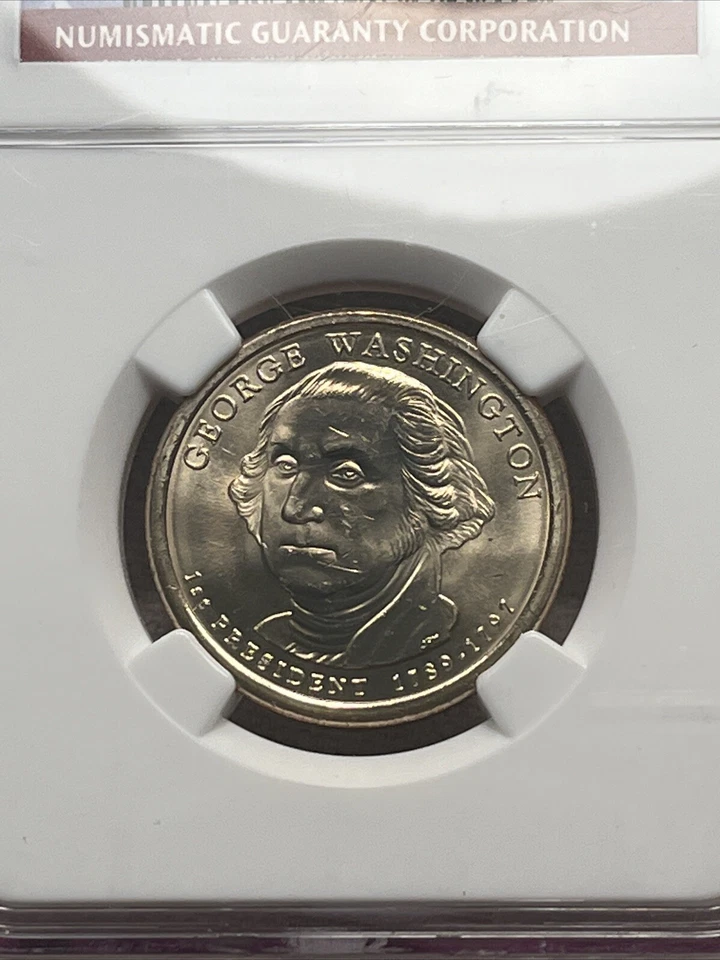 2007 MISSING EDGE LETTERING ERROR GEORGE WASHINGTON NGC MS64 - Image 3 of 4