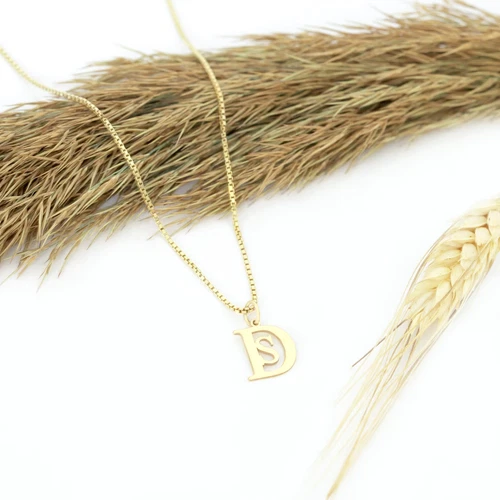 Double Initial Necklace With Box Chain Mother's Day Gift Two Letter Pendant - product listing photo