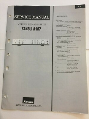 Sansui A-M7 Amplifier Original Service Repair Manual