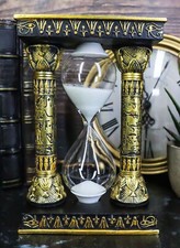 Egyptian Gods Eye Of Horus And Ankh Hieroglyphic Column Sand Timer Statue Decor