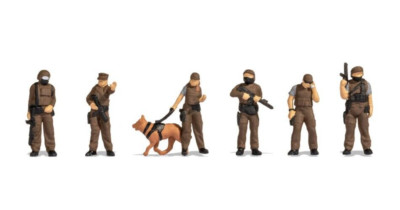 NOCH 15079 SEK Polizei Sondereinsatzkommando 7 Figuren H0 1:87 handbemalt Neu