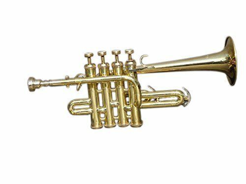 PICCOLO BRASS FINISH Bb/A FLAT PICCOLO TRUMPET W/CASE+M/P+FAST SHIP - Picture 1 of 7