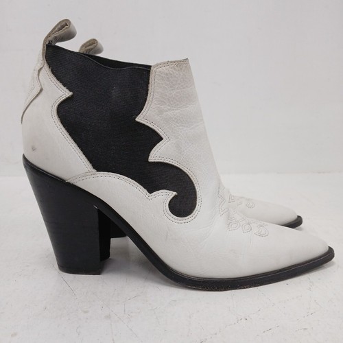Sigerson Morrison White Cowboy Boots Ankle Length UK6.5 EU39.5 Women's - Picture 2 of 7