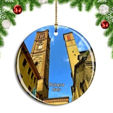 Italy Bologna Torre Garisenda Christmas ornament city travel souvenir