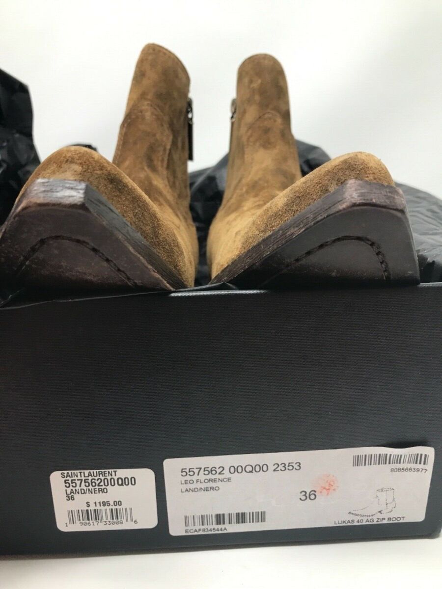 Saint Laurent Lukas 40 AG Zip Suede Ankle Boot Size 36 $1195 Saint Laurent Lukas 40 AG Zip Suede Ankle Boot Size 36 $1195