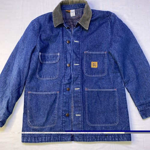 Vintage 80’s Wrangler Big Ben Blanket Lined Indigo Denim Chore Jacket Size 38