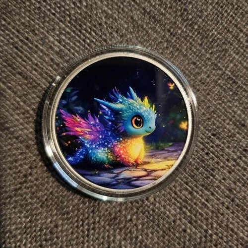 Hayleybug Mint 1 oz Silver Round - Rainbow Baby Dragon #02/15