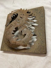 Metal wall Folk Art 3-D Dragon Design