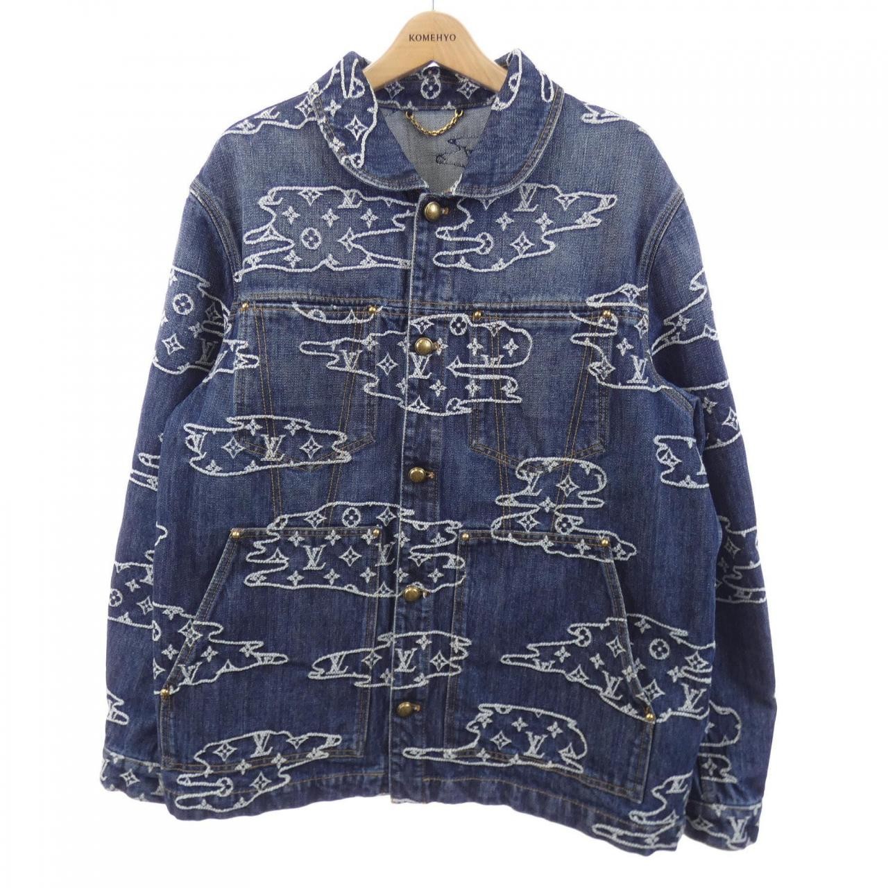 Authentic Louis Vuitton Monogram Denim Workwear Blouson HTA83WYPZ Denim Jack...