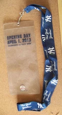 2013 NY Yankees Red Sox Opening Day ticket holder lanyard NO PIN April 1 MLB