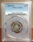 1876-CC SEATED LIBERTY DIME PCGS AG03 134267