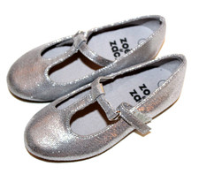 Zoe  Zac Toddler Youth Girls' Talon Silver Ballet Flat Holiday Dress Shoes 1771