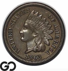 1863 Indian Head Cent Penny, Key Date, Choice AU Civil War Issue