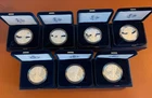 American Silver Eagle Proof Coins Bundle (2003-2008, 2010) with OGP/COAs
