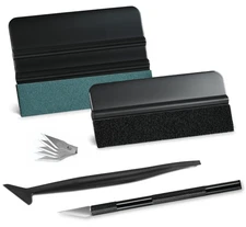 Car Window Tint Kit – Vinyl Wrap Tools w/ Felt Squeegee, Micro Squeegee, Knife