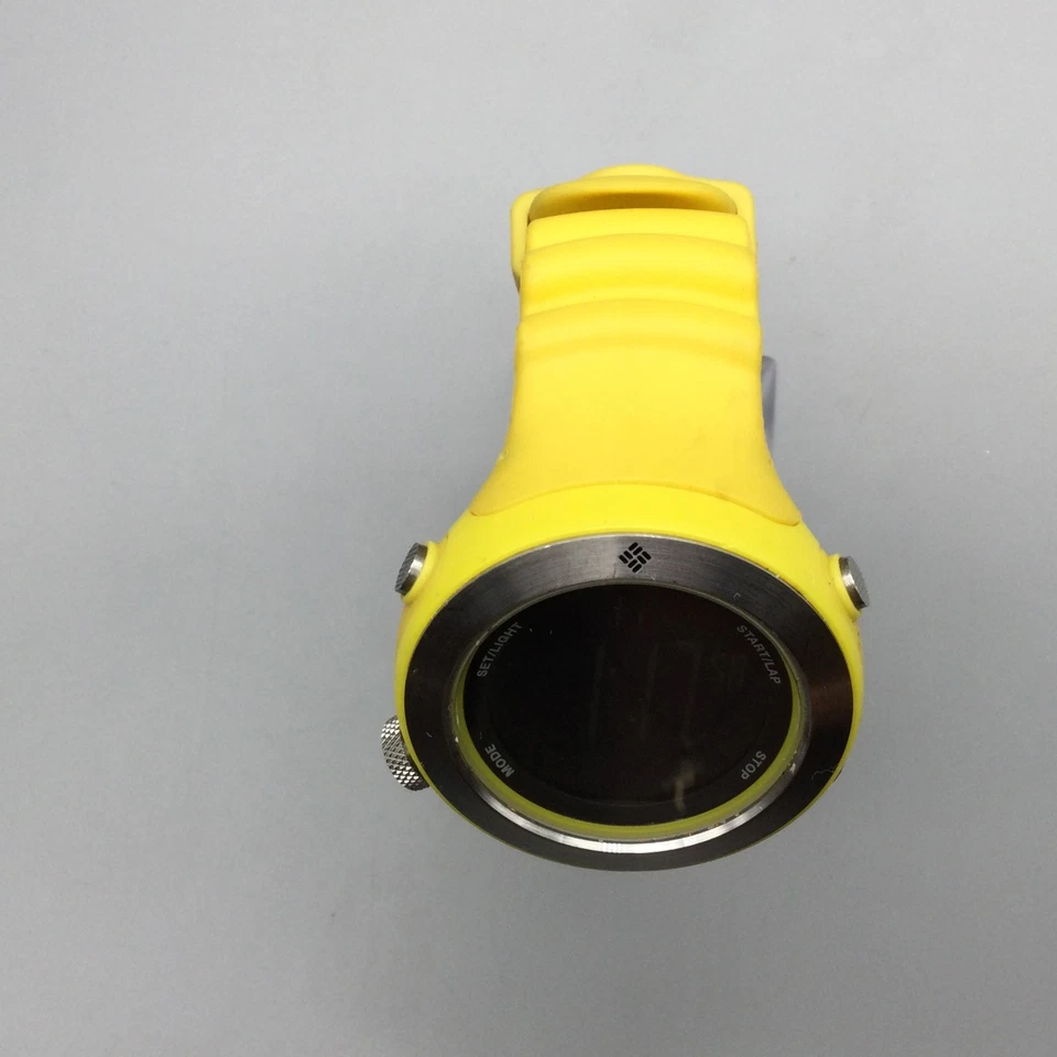 Мужские цифровые часы Columbia F10 44 мм серебристые желтая подсветка новый аккумулятор - Изображение 3 из 4