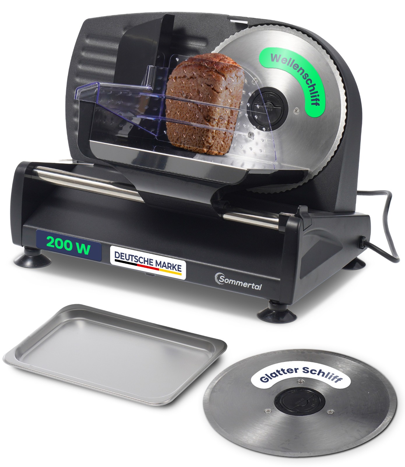 Allesschneider Käseschneider Brotschneidemaschine AS190 DUAL 200W mit 2 Messern