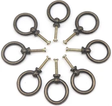8Pcs Vintage Drop Ring Knobs Pulls for Dresser Drawer, Single Hole
