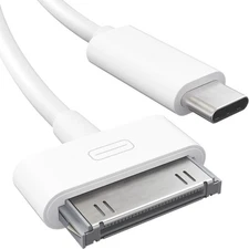 30-Pin to USB C Adapter Cable for iPhone 4S/4/3G/3/1, iPad 3/2/1, iPod 3 – 3ft