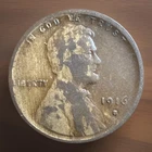 1916-S Monster Wood-Grain Lincoln Wheat Cent Penny Semi-Key Date Fast S&H #2436