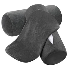 Remerry 2 Pcs 16 x 6 Inches Velvet Neck Roll Pillow Cover with Zipper Only Ro...