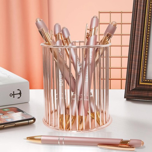 Stylus Pens for Touch Screens 6 Pack Rose Gold Inspirational Pens 1.0mm Med - Picture 7 of 7