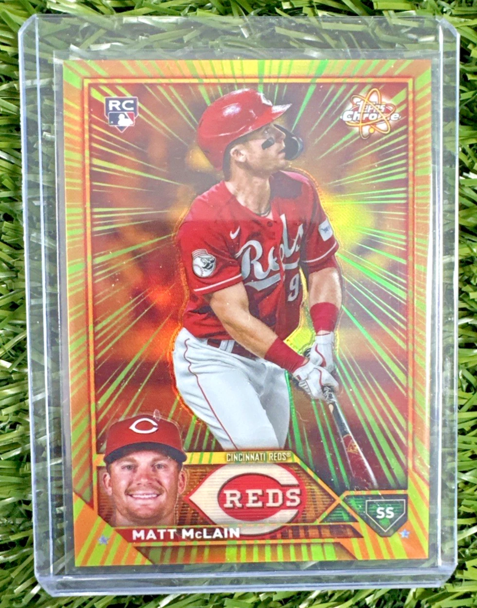 2023 Topps Chrome Update MATT MCLAIN Radiating Rookies Reds RR-28