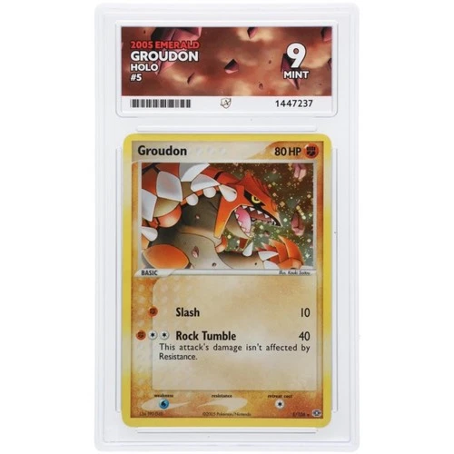 Pokemon TCG - Groudon holo 5/106 EX Emerald 2005 ACE 9 MINT