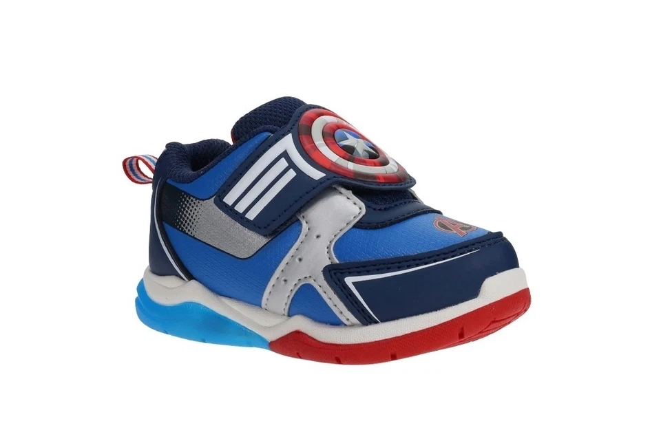 Zapatilla deportiva iluminada Marvel Capitán América para niños pequeños interruptor de encendido y apagado (GAR Foto 2 de 4