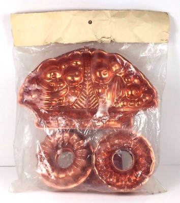 Mirro 5 Piece Mold Set Lustrous Durable Copper Tone Aluminum NIP