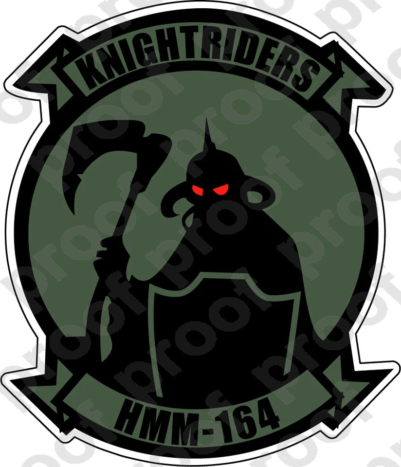 STICKER USMC HMM 164 KNIGHTRIDERS ooo USMC Lisc No 20187