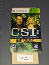 CSI Fatal Conspiracy Xbox 360 MANUAL ONLY