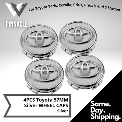 Toyota Wheel Center Caps 57mm Chrome Logo fits Corolla Prius 4pcs set Toyota Wheel Center Caps 57mm Chrome Logo fits Corolla Prius 4pcs set