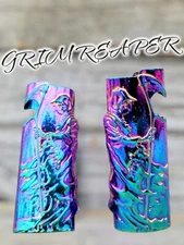 GRIM REAPER Lighter Case Cover RAINBOW METAL Fits Bic Lighter J6