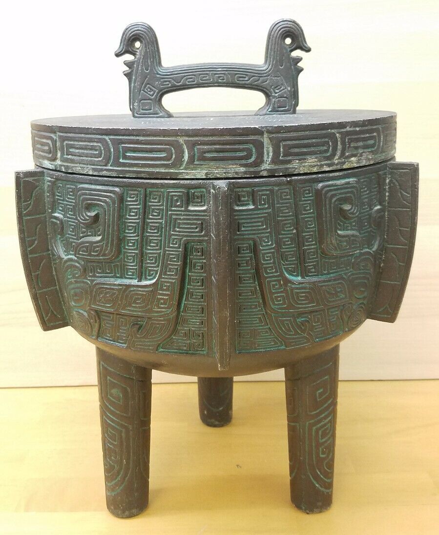 Mid-Century Brutalist James Mont Style Ice Bucket Mayan Theme Hollywood Regency Prawdziwa gwarancja, nowa praca