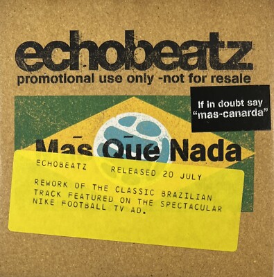 Echobeatz - Mas Que Nada - Promotional CD Single In A Card Sleeve - Free Postage