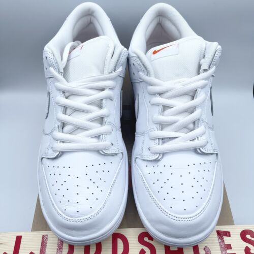 Nike Dunk Low SB ‘Triple White Orange Label’ FJ1674-100 Men’s Size 13 NIB - Picture 4 of 8