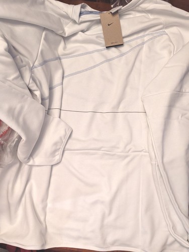 Top fitness in pile Nike Dri-FIT da uomo a maniche lunghe (DQ6622-121) bianco taglia 2XL nuovo con etichette! - Foto 2 di 13