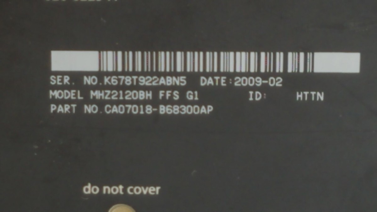 CA07018-B68300AP MHZ2120BH Fujitsu 120GB MAC 655-1443C DATE CA07018-B68300AP MHZ2120BH Fujitsu 120GB MAC 655-1443C DATE