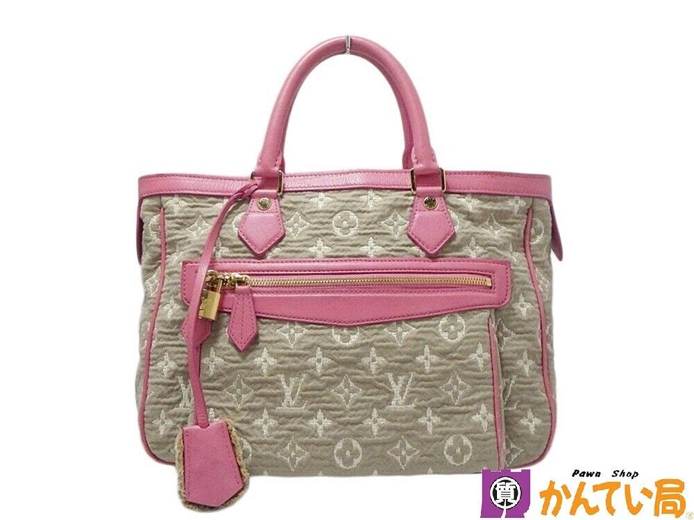 Louis Vuitton Monogram Sabia Cabas MM M93496 Handbag Tan Pink