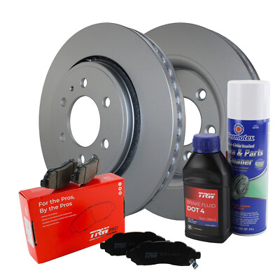 Front Brake Kit 350mm Coated Disc Rotors & TRW Pro Ceramic Pads For Ford Lincoln