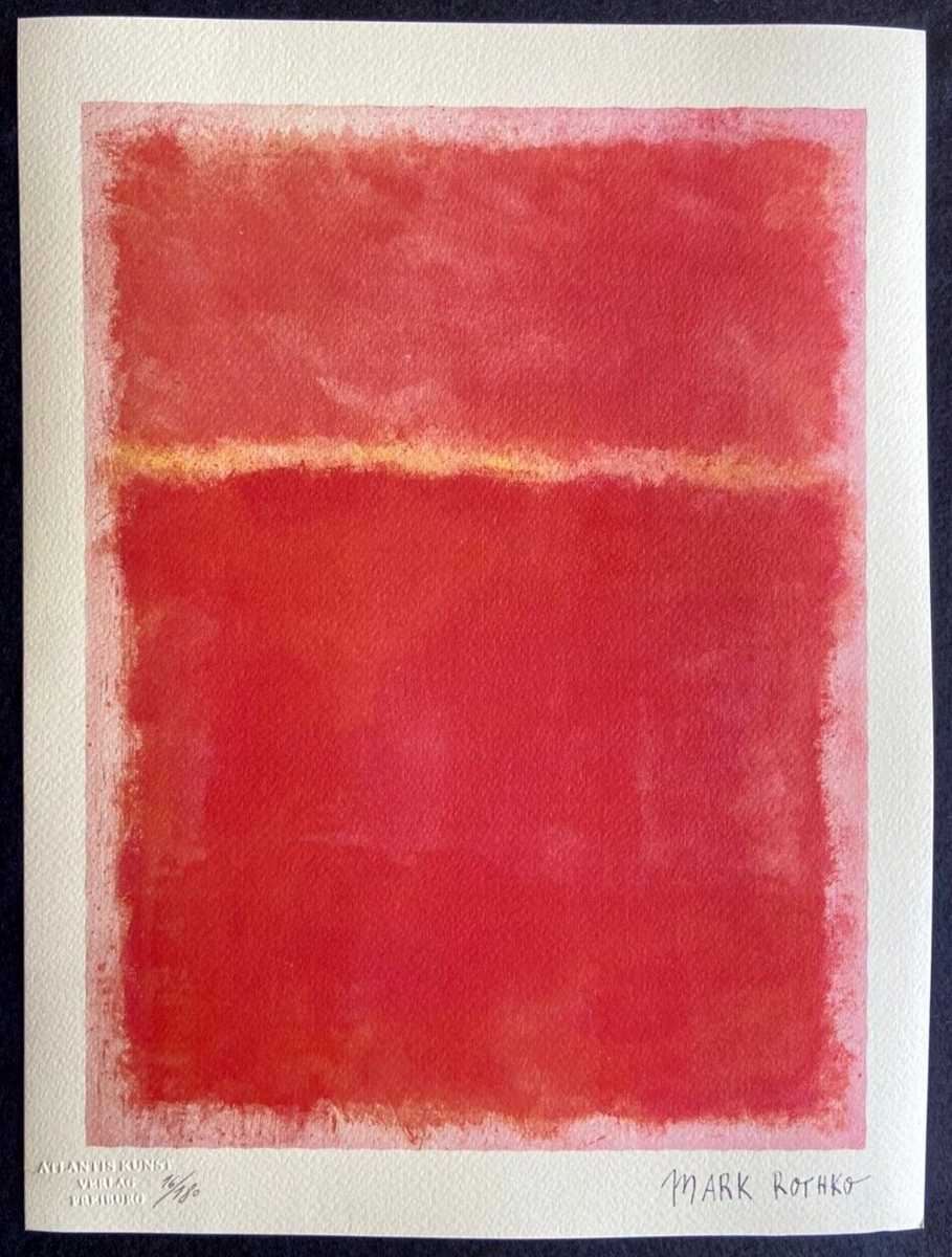 Mark Rothko Lithograph [Original Signed COA In Pen] Numbered